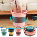 Collapsible Bucket, Collapsible Plastic Bucket Telescopic Portable Foot Bucket, Foldable Portable Car Wash Bucket Easy Install B. 