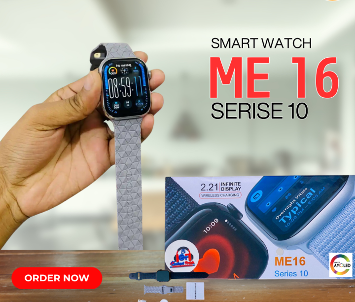 Me Smartwatch ME16 Series 10 Smartwatch - AMOLED Display with ( 2 Strap) Smart Watch ...