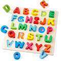 Wooden Alphabet Puzzle â€“ Letters Peg Board Sorting ABC Blocks Matching Game Montessori Jigsaw Early Learning Educational Toy Gift for 1 2 3 Year Old Toddler Baby Kids. 