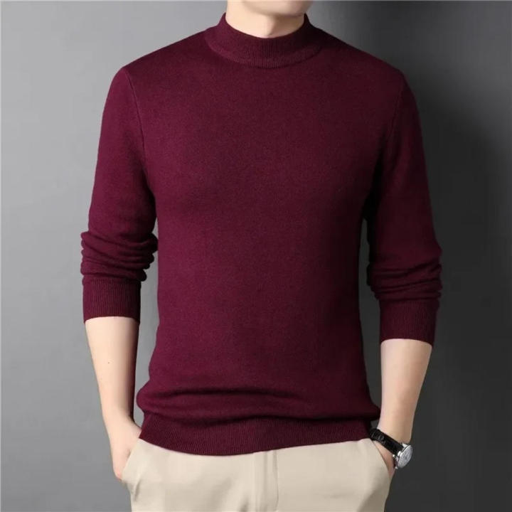Cashmere%20Men's%20Cashmere%20Sweater%20Daily%20Wear%20Solid%20Color%20Base%20Shirt%20Half%20Turtleneck%20for%20Autumn/Winter%20Fashion%20Dressy%20Gift%20Special%20Occasions%20Men%20-%20Image%204