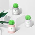 USB Air Humidifier Cactus Timing Aromatherapy Diffuser 280Ml ,White. 