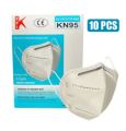 10 PCS 5 Layer Folding KN95 / KN-95 Protective Mask With Steel Nose Clip. 