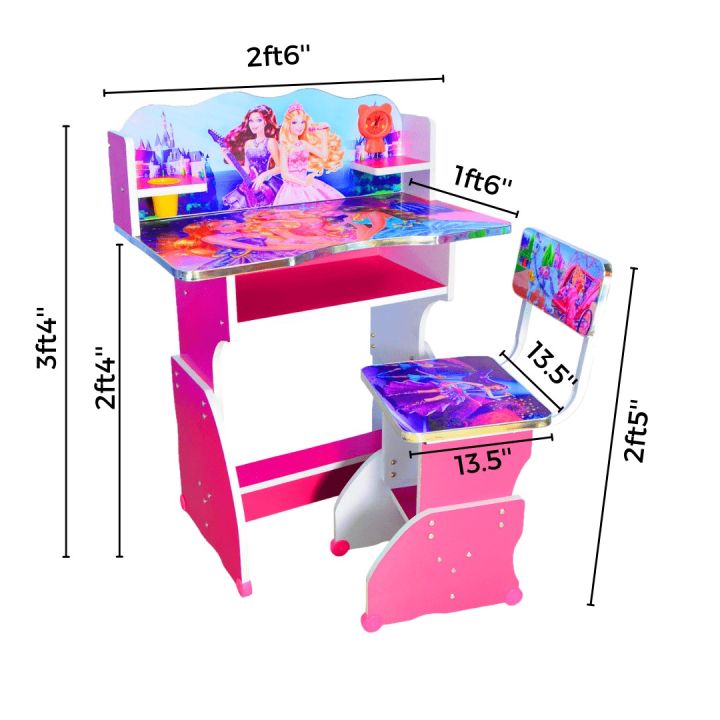 High%20Quality%20Pink%20Color%20Barbie%20Cartoon%20Design%20Kids%20Study%20Table%20With%20Chair,%20Barbie%20Cartoon%20Printed%20Design%20Kids%20Wooden%20Study%20Table%20Set%20-%20Image%202