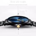 ONTHEEDGE Ultra-thin Men Business Watch Waterproof Quartz Watches Stainless Steel Strap Calendar Wristwatch. 