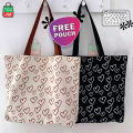 TAG Lifestyle Canvas Tote Bag/Fashionable Top Handle Bag Off White Color with Zipper for girls For University/College/Trendy Fashionable Women with free pouch.