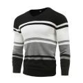 Autumn Cotton Pullover V-neck Men's Sweaters Fashion Solid Color High Quality Slim Sweaters Pullover Men Patchwork Knitwear-black. 