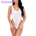 Amamia Women One-piece Bikini See-through Underwear Bodysuit Swimwear Swimsuit. 