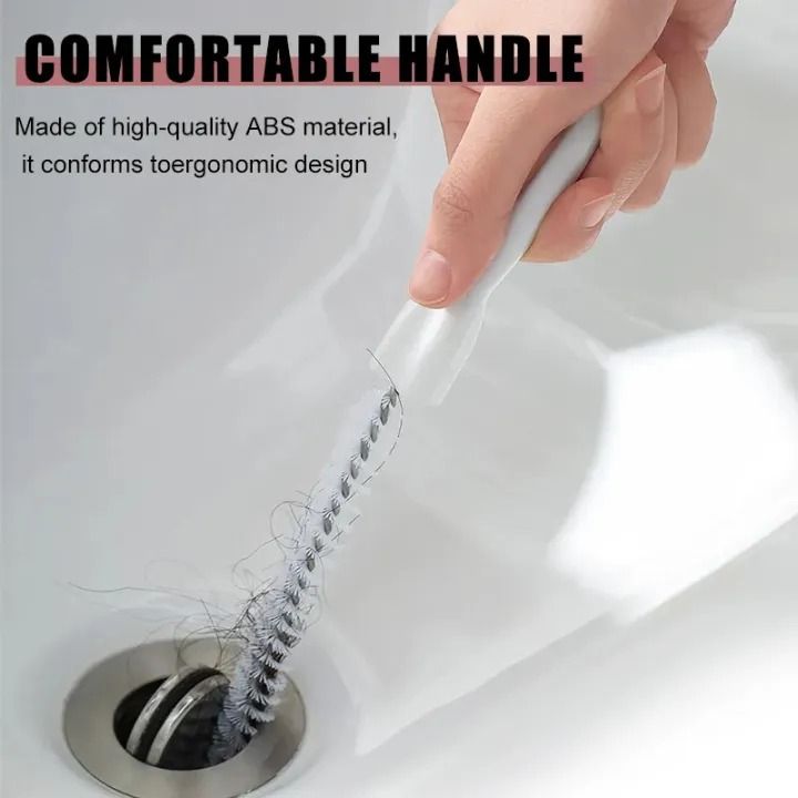 45cm Pipe Dredging Brush Bathroom Hair Sewer Sink Cleaning Brush Drain ...