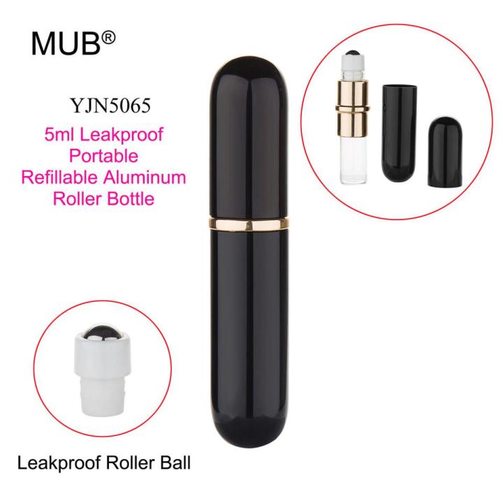 MUB New Design 5ml Mini Aluminum Roller Bottle Refillable Roll On Essential Oil Bottle With Leak proof Roller Ball