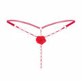 Transparent Crotchless String Bead G-string Lingerie for Porno Outfit Thongs Women Underwear Pearl Open Panties.
