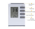 Pen Holder Clock LED Desk Clock Digital LCD Screen Alarm Clock Pen Holder Temperature Display for Home Office. 