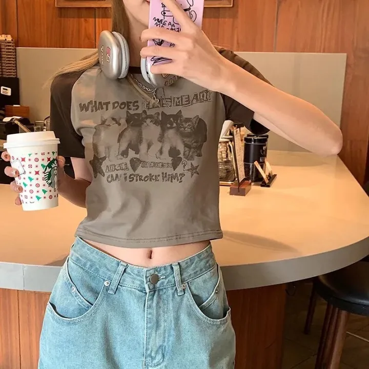 Women%20T-Shirt%20Y2k%20Crop%20Tops%20Tees%20Cat%20Print%20Slim%20Graphic%20Summer%20Korean%20Fashion%20Harajuku%20Streetwear%20Short%20Sleeve%20Aesthetic%20Clothes%20-%20Image%206