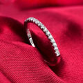 LMNZB Solid 18K White Gold Ring 925 Sterling silver Ring Round 2ct Solitaire Wedding Band Women Accessories Jewelry.