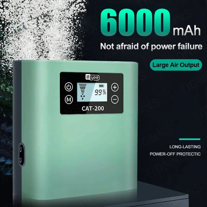 Ultra Silent Aquarium Aerator Lithium Battery Outdoor Fishing Oxygen Pump Rechargeable High-power Portable 3w-7.5w Air Pump