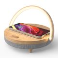 Wireless Charger Bluetooth Speaker For Iphone 13 14 Wooden Table Lamp High Power Phone Stand Wireless Charging Lamp Speaker. 