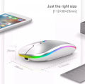 wireless bluetooth M2 dual mode rechargeble backlit lighting ultra slim design compac size portable rgb mouse.