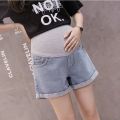 Pregnant Women's Denim Shorts Summer Loose Thin Fashion Outer Wear Casual Wide-Leg Belly Support Fashionable Mom's Pants Middle and Late Pregnancy. 