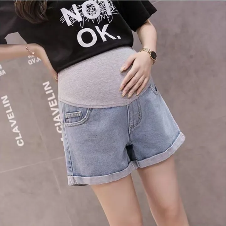 Pregnant%20Women's%20Denim%20Shorts%20Summer%20Loose%20Thin%20Fashion%20Outer%20Wear%20Casual%20Wide-Leg%20Belly%20Support%20Fashionable%20Mom's%20Pants%20Middle%20and%20Late%20Pregnancy%20-%20Image%202