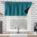 Durable Curtain Valance 2pcs Valance Curtain Light Blocking Modern Elegant Solid Color Black Coating Living Room Bedroom Window Top Cover Home Supplies Curtain Valance with Blackout Coating. 