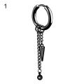 1Pc Men Long Chain Ear Piercing Loop Clip Hoop Earring Jewelry.