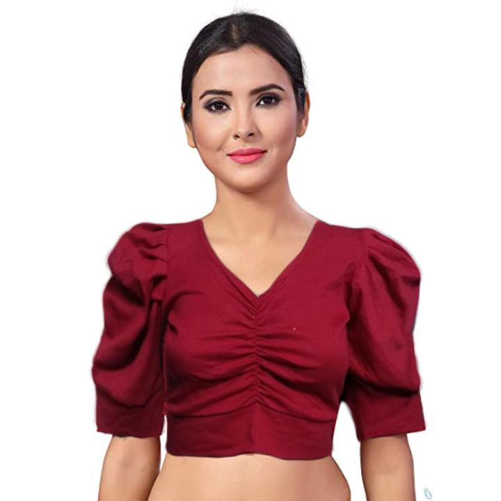 Women's Half Sleeve Cropped Blouse - Female Crop Top Blouse