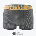 HELLO Ice Silk Mesh Men's Underwear Full Mesh Elastic Breathable Comfortable Boxers Young Students Boys Underwear.