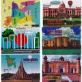 24 Piece Kids Jigsaw Puzzle Map & Monument Set 8 x 10.8 Inch - Jigsaw Puzzle Toy For Kids. 