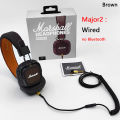 Original Marshall MAJOR II 2 Wireless/Wired Headphones Deep Bass/40mm Dynamic Drivers Portable Foldable Sports Bluetooth Headset.
