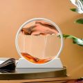 3D Flowing Sand Painting Moving Sand Art Picture Round Glass Deep Sea Sandscape Hourglass Quicksand Craft Office Home Decor Gift.