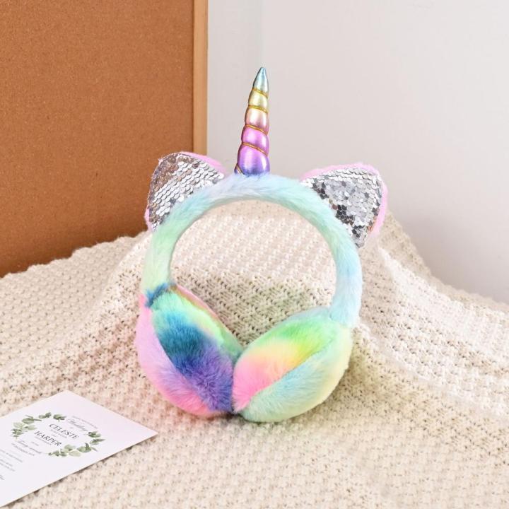 Unicorn%20earmuffs%20Unicorn%20Plush%20Headband%20Fluffy%20earmuffs%20Average%20size%20Children's%20earmuffs%20for%20Winter%20Outdoor%20activities%20Cold%20-%20Image%206