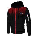Men's Casual Hooded Sweatshirt BMW Printed Zipper Sweatshirt Large Size Brand Sportswear High Quality Casual Sportswear New. 