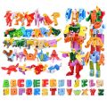 26Pcs Letter Building Blocks Transformation Robot Deform Alphabet Action Figure Assembling Blocks Educational Toys Children Kids. 