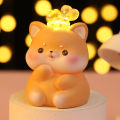 I Want to Open Creative Cute Pet with Lights Small Ornaments Cartoon Animal Small Night Lamp Bedroom Bedside Lamp Creative Gift. 