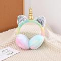 Unicorn earmuffs Unicorn Plush Headband Fluffy earmuffs Average size Children's earmuffs for Winter Outdoor activities Cold. 