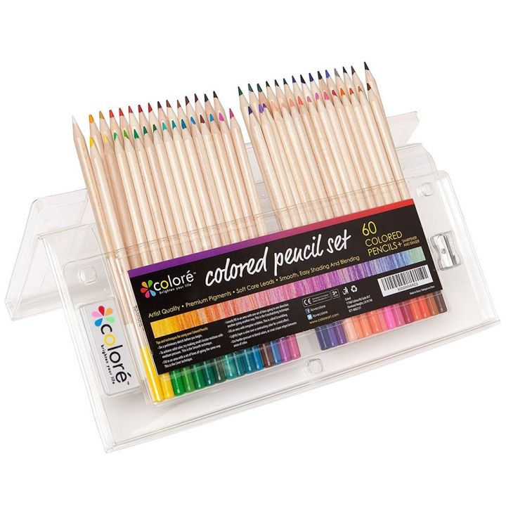 Colore 60 Colors Colored Pencils Set Wooden Drawing Painting Pens Art Supplies - multicolour