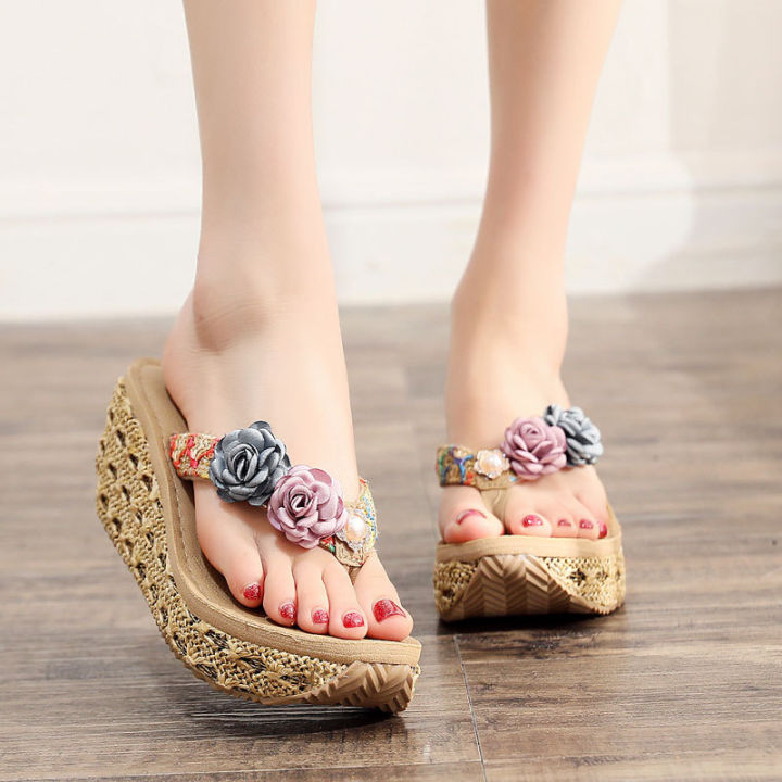 Summer%20Beach%20Sandals%20Women%20Flower%20Flip-flops%20Bohemian%20Beach%20Beaded%20Women%20Wedge%20Sandals%20Non-slip%20Outdoor%20Slippers%207cm%20Heels%20Superman%20-%20Image%205