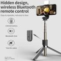 Q07 Selfie Stick Foldable Mini Tripod with Fill Light Bluetooth Remote Shutter Retractable Rod for Phone (100cm) - Selfie Stick.