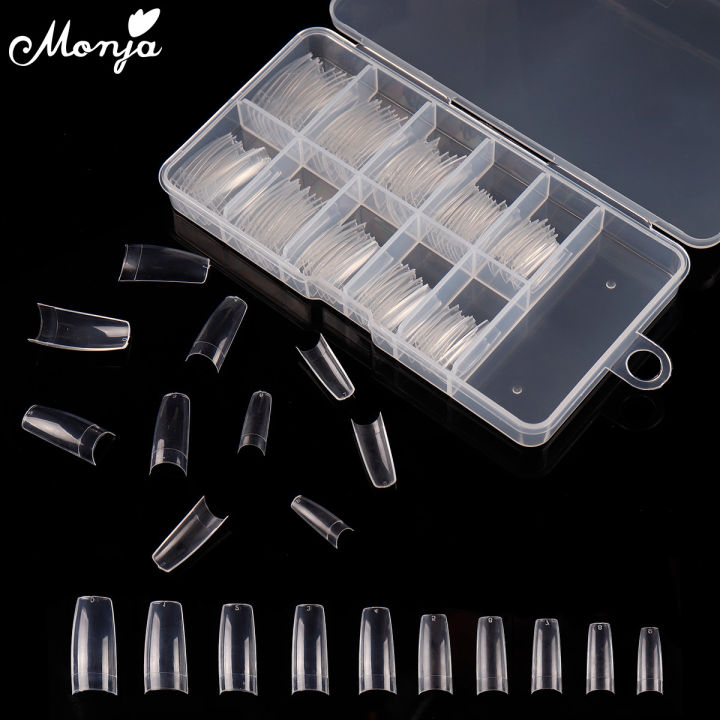 Monja%20100Pcs/set%20Transparent%20Natural%20French%20Nail%20Art%20Half%20Cover%20False%20Nails%20Ballet%20Acrylic%20UV%20Extension%20Nail%20Tips%20Manicure%20Tool%20-%20Image%204