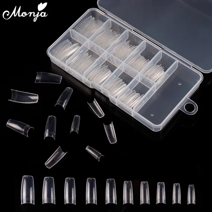 Monja%20100Pcs/set%20Transparent%20Natural%20French%20Nail%20Art%20Half%20Cover%20False%20Nails%20Ballet%20Acrylic%20UV%20Extension%20Nail%20Tips%20Manicure%20Tool%20-%20Image%204