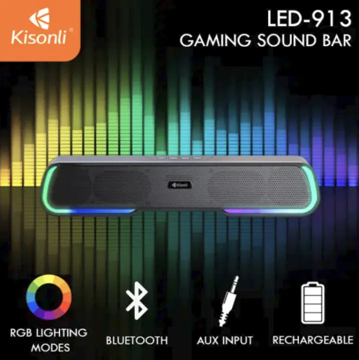 KISONLI%20LED-913%20RGB%20Bluetooth%20Wireless%20Speaker%20Portable%20With%20Super%20Bass.%20-%20Image%202