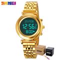 SKMEI Muslim Qibla Watch Men Adhan Alarm Clock Calendar Islamic Al Harameen Fajr Time Wristwatch For Mens.