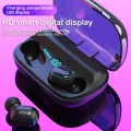 Wireless Bluetooth Earphone IPX7 Waterproof Smart Touch Earbuds Headset LED Display Headphone with 1800mAh Charging Box. 