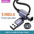 Nylon Braided USB A to USB B 2.0 Cable High Speed Printer Scanner Cord with Metal Connector Compatible with MacBook Pro Printer. 