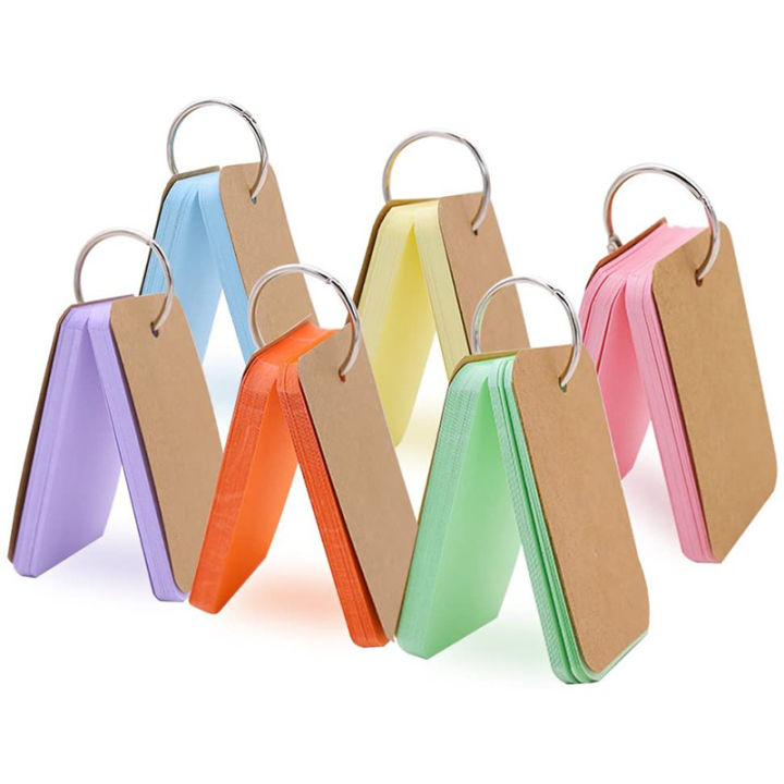 300%20Pcs%20Flash%20Cards%20With%20Binder%20Rings,6-Pack%202.2%20X%203.5%20Inch%206%20Colors%20Study%20Cards,Memo%20Scratch%20Pads/Index%20Card/Note%20Card%20-%20Image%203