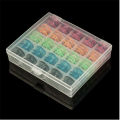 A Box of 25pc Coloured Plastic Bobbins in One Plastic Bobbin Case Box Colorful Plastic Sewing Machine Bobbins AA7242.