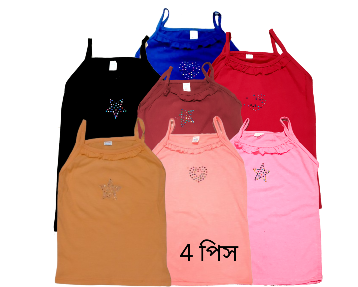 4%20Pcs%20Multicolor%20Girls%20Cotton%20Tops%20and%20Tank%20Tees%20%7C%20Thin%20Ribbon%20Tops%20For%20Girls%20-%20Image%206