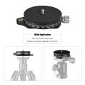 2X Camera Pan Base with Style Plate, 0.95cm Screw Aluminum Panoramic Ball Tripod Head with Bubble Level.
