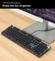 USB Wired 104 Keys Gaming Mechanical Keyboard With No Delay In Key Press And Colorful Backlight. 