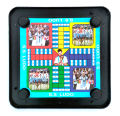 Plastic Carrom Board (Both side play : One side Carrom board & Other side Ludu ).Board game - Multi color - (14X14) Inch. 