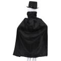 5Pcs Kids Magician Role Play Costume Outfit Cape Hat Magic Wand Gloves Necktie Set for Halloween Cosplay Fancy Party Dress Up. 